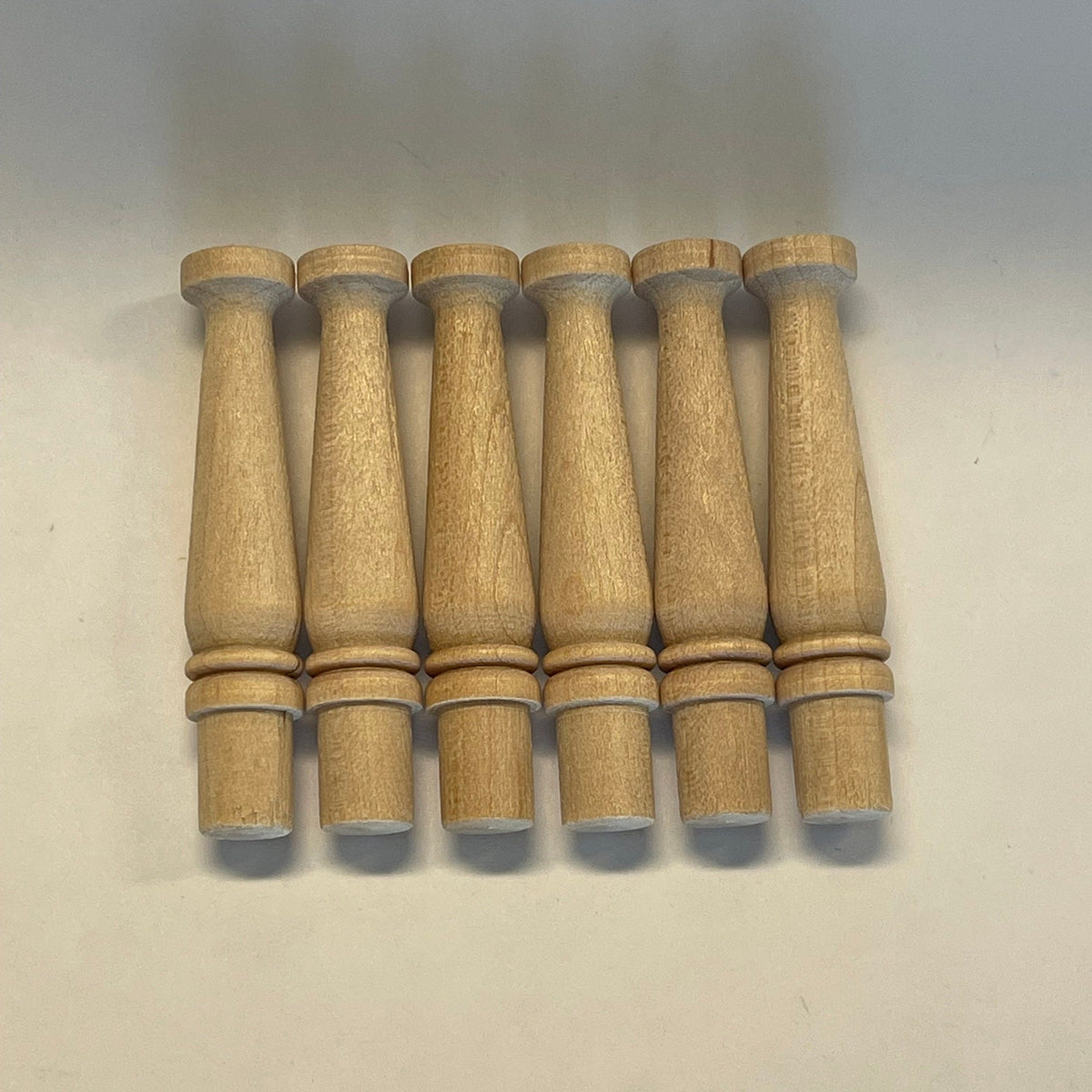 1:12 Scale Miniature Unpainted Wood Dollhouse Porch Spindles, Set of 6, 1-9/16 inch tall