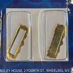 1:12 Scale Miniature Mail Slot, Front Plate and Frame, 1 inch wide, DIY Dollhouse Supply (gold)