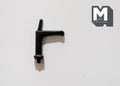 1:12 scale miniature metal single handle faucet in black with a straight spout, shown on a white surface