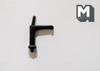 1:12 scale miniature metal single handle faucet in black with a straight spout, shown on a white surface
