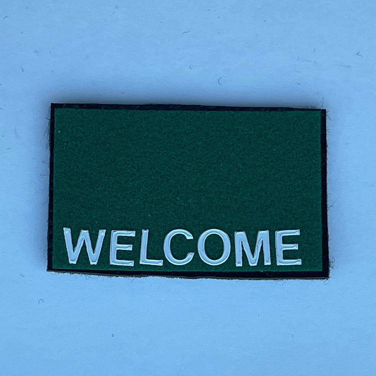 1:12 Scale Miniature Felt Welcome Doormat, 1-15/16 inch wide, DIY Dollhouse Supply (dark green)