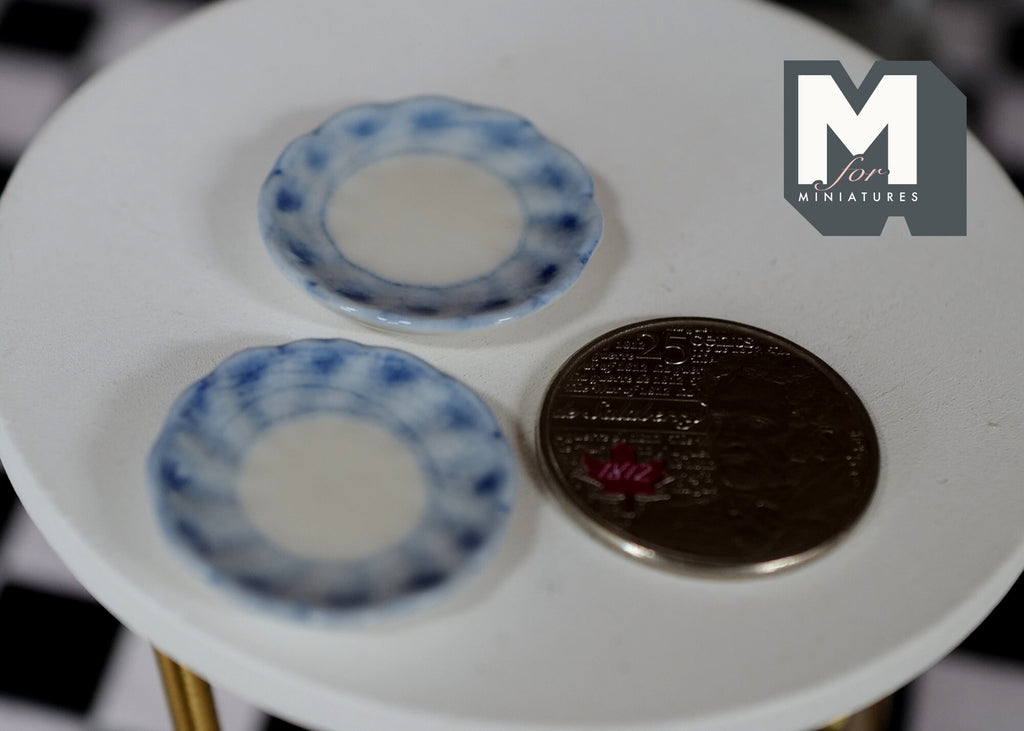 1:12 Dollhouse Supplies Miniature Plate set of 2 - A075