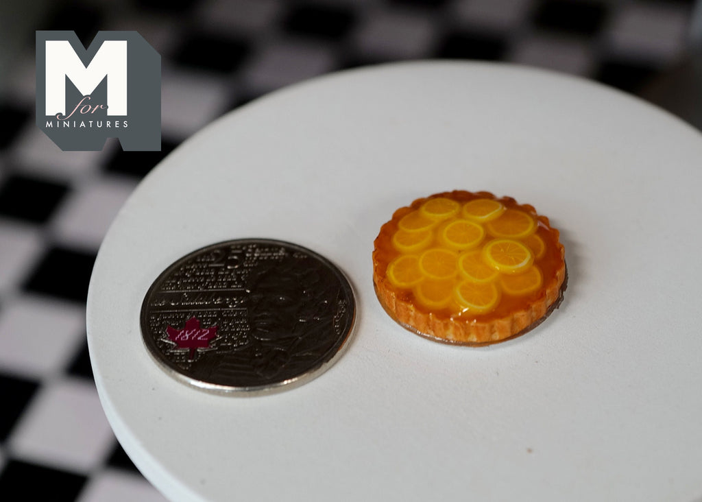 1:12 Scale Miniature Orange Pie, 1 inch dia., DIY Dollhouse Supply