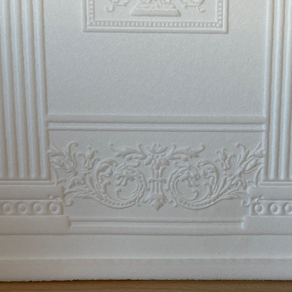 Panneau mural miniature à colonne ionique échelle 1:12, carton mousse gaufré, 11-7/16 x 9-1/4 pouces, accessoire de maison de poupée à faire soi-même