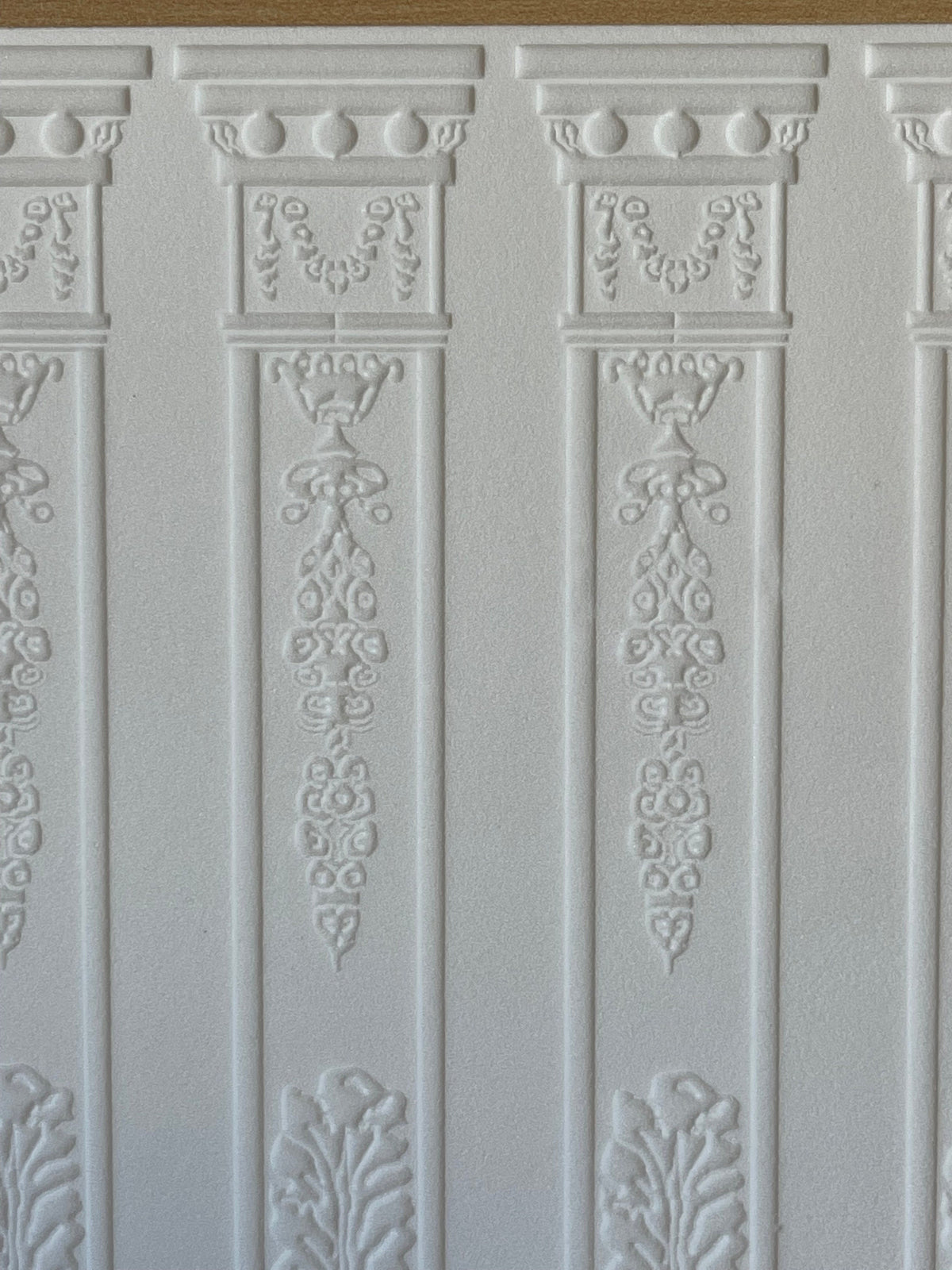 1:12 Scale Miniature Ornate Pilaster Wall Panel, Embossed Foam Board, 13-1/2 x 9-3/4 inch, DIY Dollhouse Supply