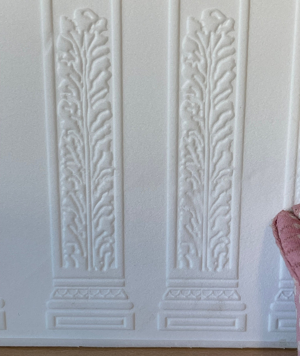 1:12 Scale Miniature Ornate Pilaster Wall Panel, Embossed Foam Board, 13-1/2 x 9-3/4 inch, DIY Dollhouse Supply