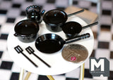 Miniature  style cooking pot cookware set dolls house 7-piece 1 12 miniature - A046