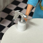 1:12 Scale Miniature Metal Paint Spray Gun with Hose, 7/8 inch tall, DIY Dollhouse Supply
