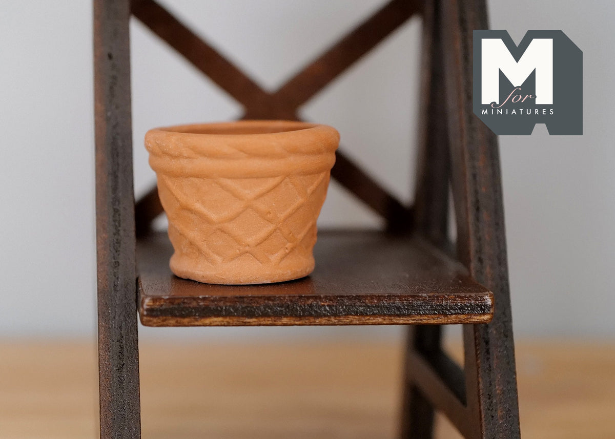 1:12 Dollhouse Miniature Clay Pottery Planter, clay flower pot gardening 1 12 scale miniature plants container - B090