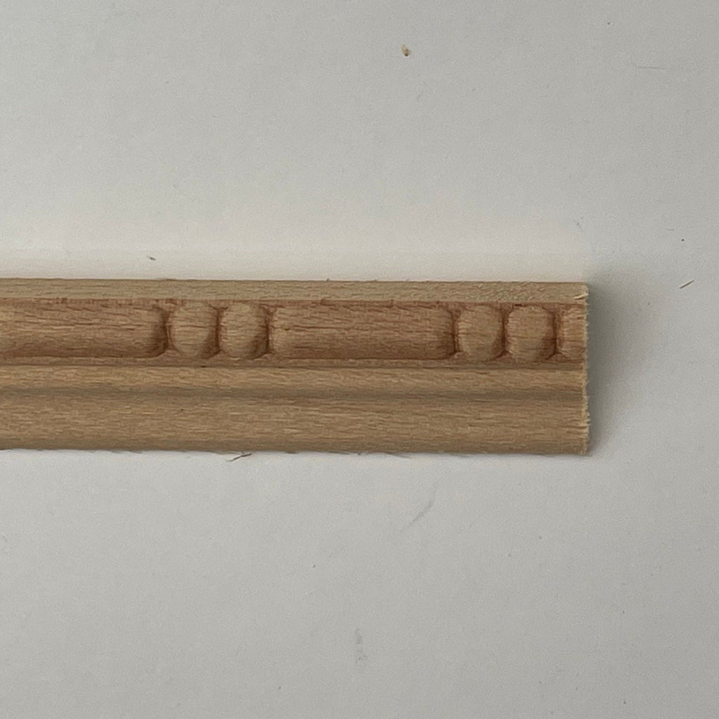 Miniature Bead and Reel Wood Trim Molding for Dollhouse Walls, 11-1/2 inch long