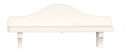 1:12 Scale Miniature Wood Wall Shelf with Scroll Brackets, 2-7/16 inch wide, DIY Dollhouse Supply (white)