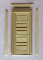 1:12 Dollhouse 5 Panel Door with Back Trim , Unfinished Miniature Interior Door Frame - I002