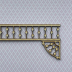 1:12 Scale Miniature Unpainted Spool Spindle Porch Trim, 10 inch wide, DIY Dollhouse Supply