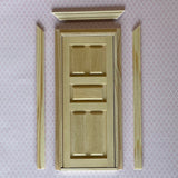 1:12 Dollhouse Classic Door with Back Trim , Unfinished Miniature Interior Door Frame - I002