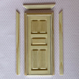 1:12 Dollhouse Supplies Classic Door with Back Trim , Unfinished Miniature Interior Door Frame - I002
