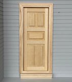 1:12 Dollhouse Supplies Classic Door with Back Trim , Unfinished Miniature Interior Door Frame - I002