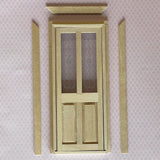 1:12 Dollhouse Transom Door , Traditional Door with Side by Side Windows , Glazed Front Door - I002