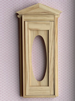 1:12 Dollhouse Victorian Oval Door with Window and Pediment , Glazed Front Door with Pediment - I002