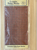 1:12 Scale Miniature Square Clay Brick Sheet on Mesh, Kiln Fired, 3/8 inch Bricks, 12 x 6 inch, DIY Dollhouse Supply