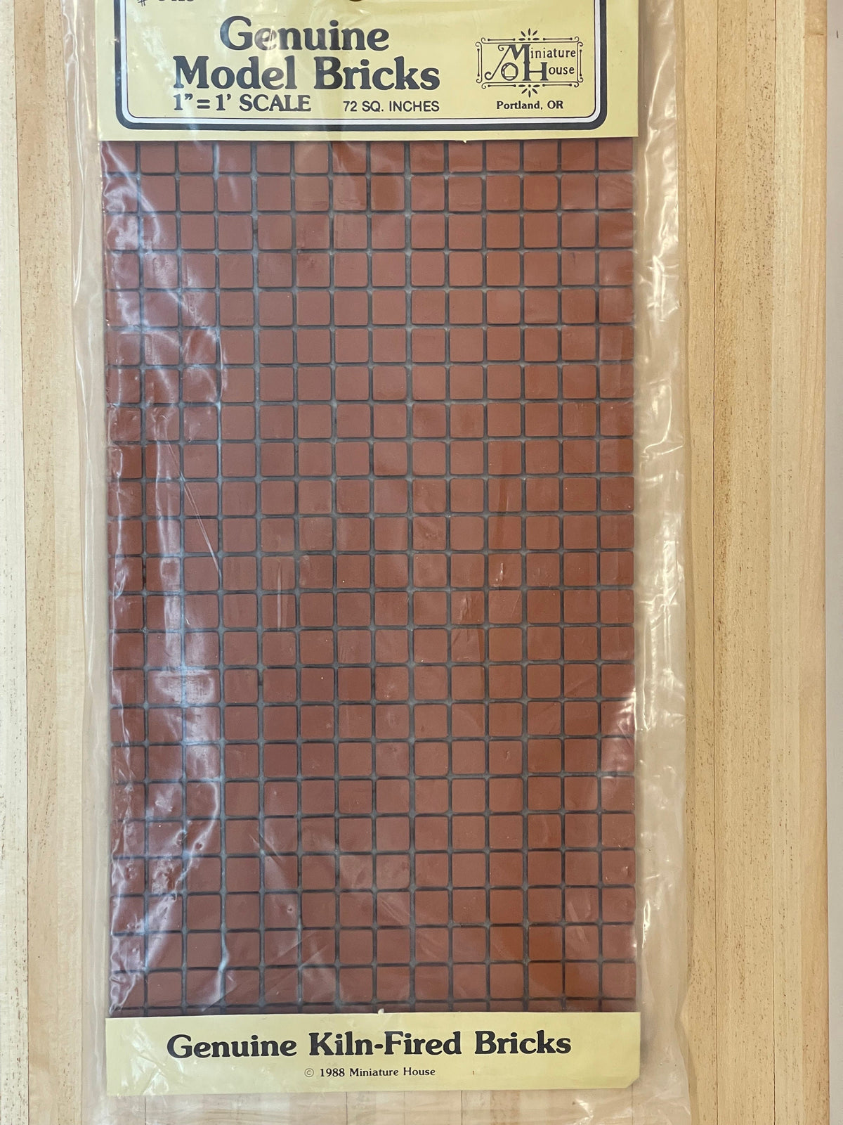 1:12 Scale Miniature Square Clay Brick Sheet on Mesh, Kiln Fired, 3/8 inch Bricks, 12 x 6 inch, DIY Dollhouse Supply