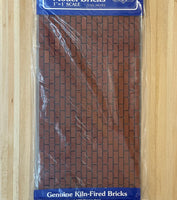 1:12 Miniature Meshed Mounted Clay Brick Sheet - 11"-3/4 x 5-13/16" - K047