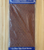 1:12 Miniature Meshed Mounted Clay Brick Sheet - 11"-3/4 x 5-13/16" - K047