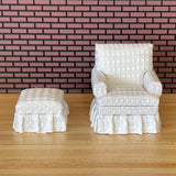 1:12 Dollhouse armchair with Ottoman / leg stand dolls house single seat sofa 1 inch scale miniature sofa