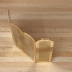 Miniatura a escala 1:12 de pantalla plegable para chimenea, 3 paneles, parte superior en arco, 2-5/8 inch de alto, suministros DIY para casa de muñecas (latón)