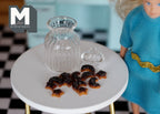 1:12 Scale Miniature Glass Cookie Jar with Chocolate Cookies, 1-1/2 inch tall, DIY Dollhouse Supply