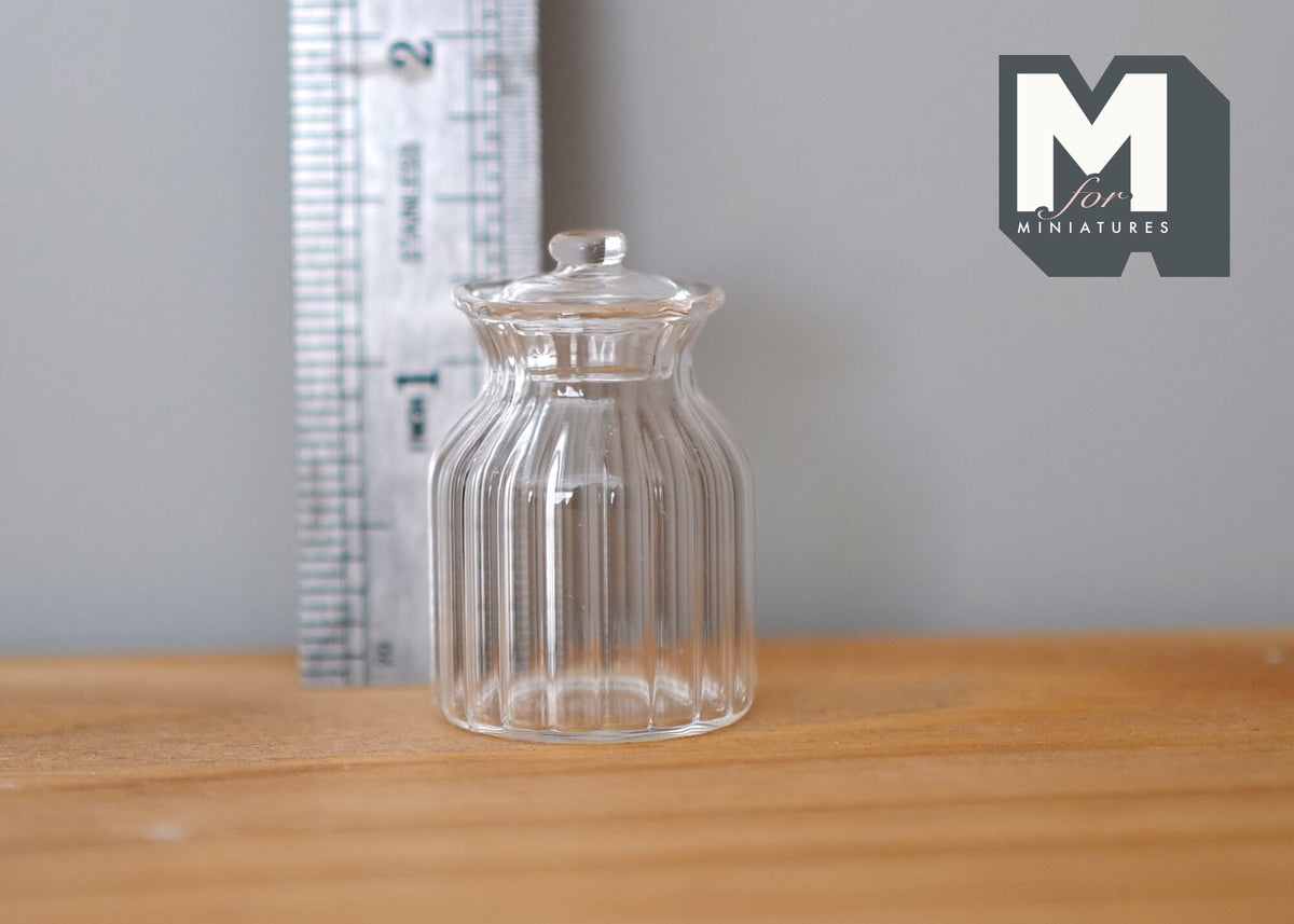 1:12 Scale Miniature Glass Cookie Jar with White Chocolate Cookies, 1-1/2 inch tall, DIY Dollhouse Supply