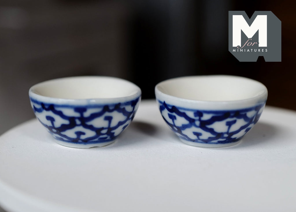 Dollhouse Supplies Miniature ceramic Bowl set of 2 - A073
