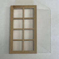 1" Scale Dollhouse Window Panel with Inner Side Jambs , Unfinished Standard 4 x 2 Window Frame - I021