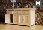 1:12 Dollhouse miniature cabinet with swing doors and drawers, Kitchen island, Kitchen furniture - J011
