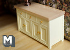 1:12 Dollhouse miniature cabinet with swing doors and drawers, Kitchen island, Kitchen furniture - J011