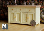 1:12 Dollhouse miniature cabinet with swing doors and drawers, Kitchen island, Kitchen furniture - J011