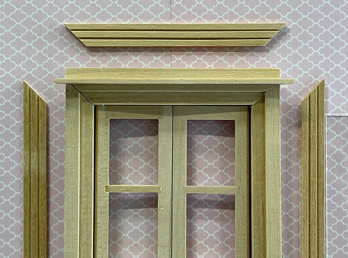 1:12 Scale Miniature Unpainted In and Out Swing 6 Pane Window with Back Trim, 5-1/4 inch high Dollhouse Supply