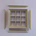 1:12 Scale Miniature Unpainted Dollhouse 9 Pane Window with Inner Side Jambs, 4 inch high Dollhouse Supply (with back trim)