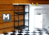 Dollhouse Supplies miniature metal white kitchen storage rack, Miniature Baker's Rack, Dolls accessory G011