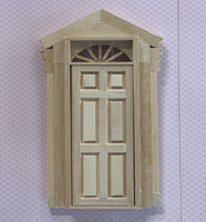 1:12 Dollhouse Federal Door , 6 Panel Federal Door with Top Half Cycle Acrylic Window (Back Trim Sold Separately)