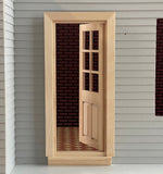 1:12 Dollhouse 2 Panel Half Lite Glazed Door , Miniature 2 Panel Door (Back Trim Sold Separately) - J001