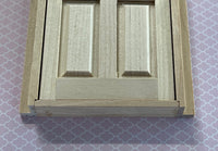 1:12 Dollhouse Classic 4 Panel Door with Back Trim , Unfinished Miniature Interior Door Frame