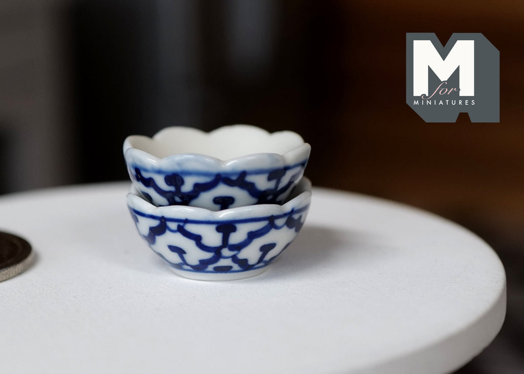 Dollhouse Supplies Miniature ceramic Bowl set of 2 - A073