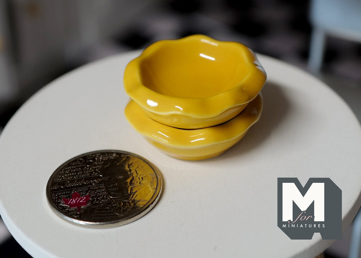 Dollhouse Supplies Miniature ceramic Bowl set of 2 - A074