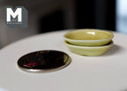 1:12 Scale Miniature Ceramic Plates, Set of 2, 1 inch long, DIY Dollhouse Supply (olive green)