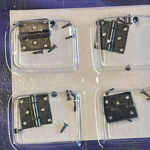 1:12 Scale Miniature 3 Knuckle Butt Hinges with Screws, Set of 4, 3/8 inch tall, DIY Dollhouse Supply (oil rubbed bronze)