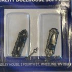 1:12 Scale Miniature Door Knobs with Scroll Backplates and Keys, Set of 2, 1 inch tall, DIY Dollhouse Supply (gunmetal)