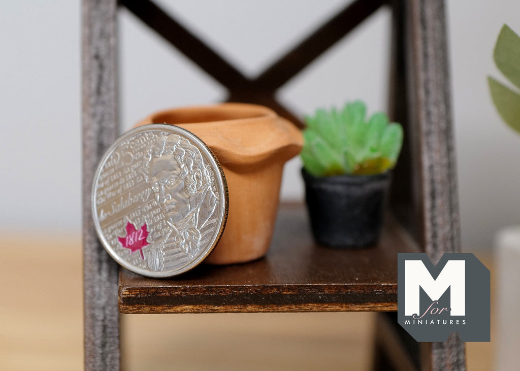 1:12 Dollhouse Miniature Clay Pottery Planter, clay flower pot gardening 1 12 scale miniature plants container (Beige) - A065