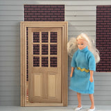 1:12 Dollhouse Small Size Dutch Door Panel with Acrylic Window DIY Miniature Unfinished Wooden Door Frame (Back trim sold separately) - J001
