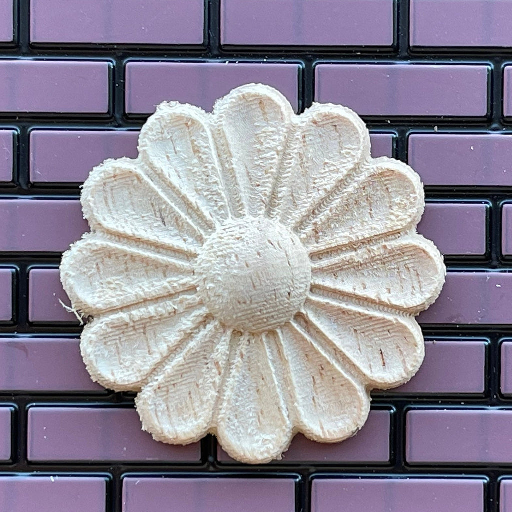 1:12 Scale Miniature Unfinished Dollhouse Floral Ceiling Rose, 1-1/2 inch diameter (Small)