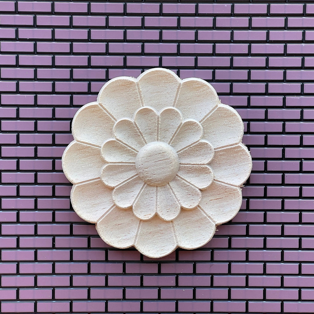 1:12 Scale Miniature Unfinished Dollhouse Double Layer Floral Ceiling Rose, 3-15/16 inch diameter (Large)